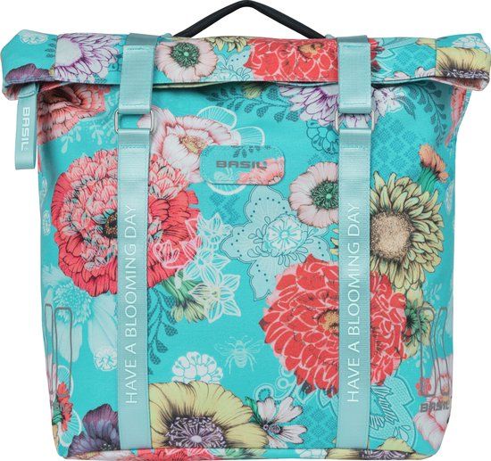 Basil Bloom Field Dubbele Fietstas MIK - 28L - Blauw - Waterdicht - Gerecycled PET