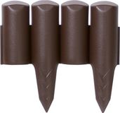 Plastique bordure d'herbe/bordure de jardin/bordure de pelouse marron éléments détachés d'une longueur totale de 2,5 mètres