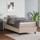 VidaXL Boxspring bedframe, kunstleer, cappuccinokleurig, 90 x 190 cm