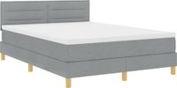 vidaXL Boxspring bed met matras Lichtgrijs 140 x 200 cm Stof