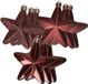 Decoris kersthanger sterren - 12x st - mahonie bruin - 7 cm - kunststof