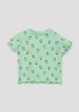 s.Oliver T-shirt lichtgroen katoen korte mouw ronde hals printopdruk 92
