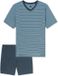 SCHIESSER - Pyjama kort - Heren - Jeansblauw - Modal/Polyester/Elastaan - Maat 48