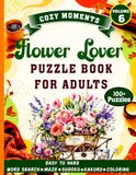 Flower Lover Puzzle Book for Adults