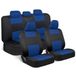 BDK PolyPro Complete set autostoelhoezen in blauw op zwart - gedeelde voor- en achterstoelhoezen - auto-accessoires voor vrachtwagens, bestelwagens en SUV's