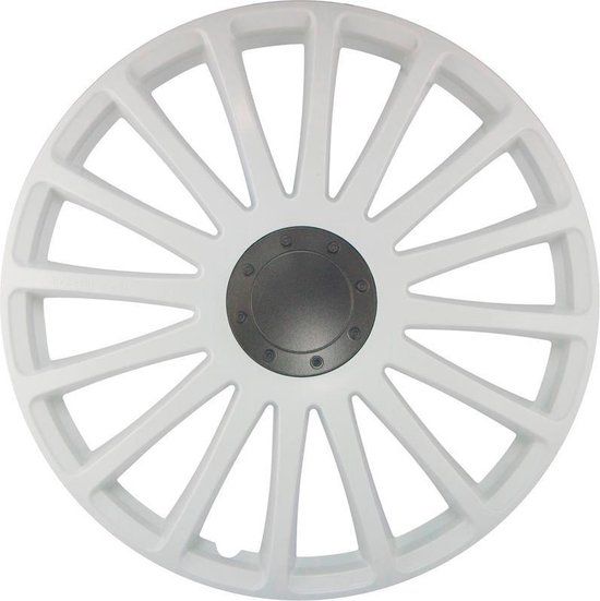 J-Tec Wieldoppenset Grand Prix 14-inch wit - 4-delig