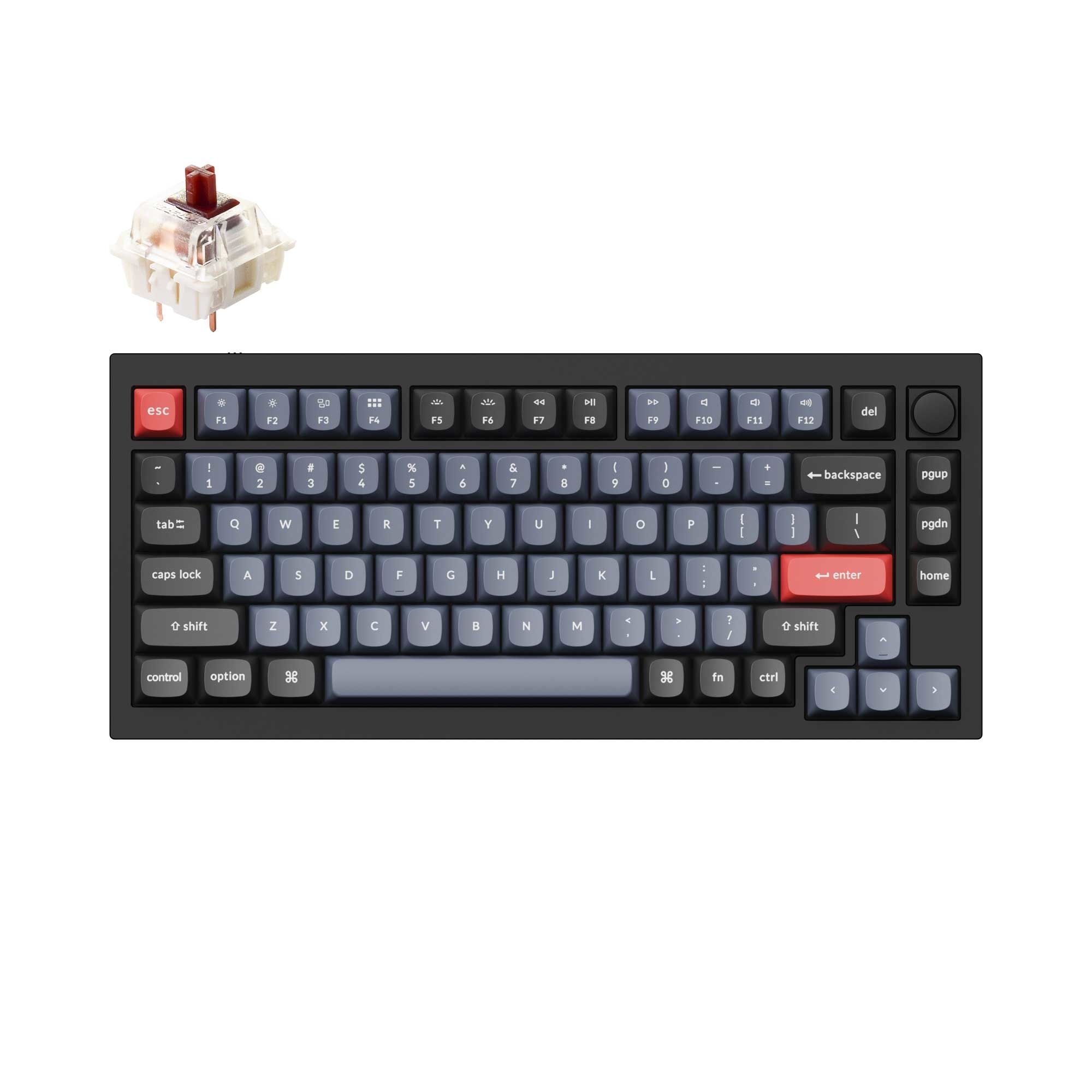Q1 V2 Knob QMK Carbon Black Hot-Swappable Keyboard for Windows & Mac