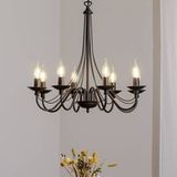 ALDEX Kroonluchter roze, zwart, 8-lamps, metaal
