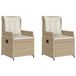 vidaXL Tuinstoelen 2 stuks Polyrattan Staal Crème Wit Gecapitonneerde zitting Terras