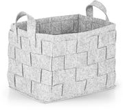 N8WERK Opbergmand van vilt met handvat 35x25x25 cm Lichtgrijs