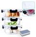 Contenants hermétiques en verre - set de 3 - 800 ml - Étanche - Sans BPA - Empilable - Carré - Couvercle en PP - Noir