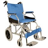 GIMA Aluminium Queen rolstoel lichtblauwe zitting 46 cm, ultralichte rolstoel slechts 9,5 kg