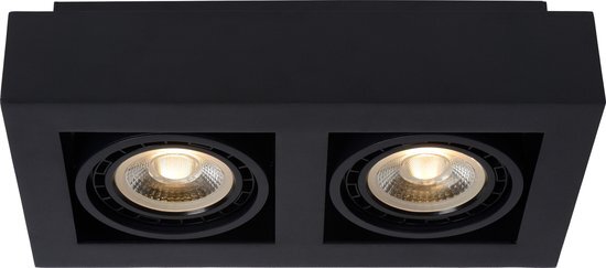 Lucide ZEFIX - Plafondspot - LED Dim to warm - GU10 - 2x12W 2200K/3000K - Zwart