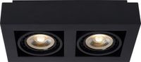 Lucide ZEFIX Plafondspot - LED Dim to warm - GU10 - 2x12W - Zwart