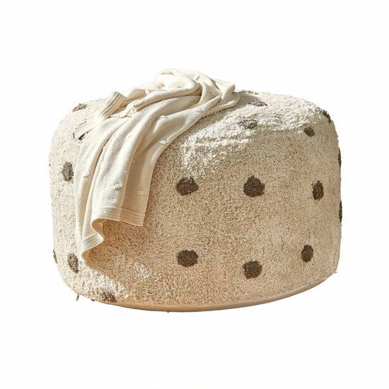 LOBERON Poef Thivalie crème/bruin
