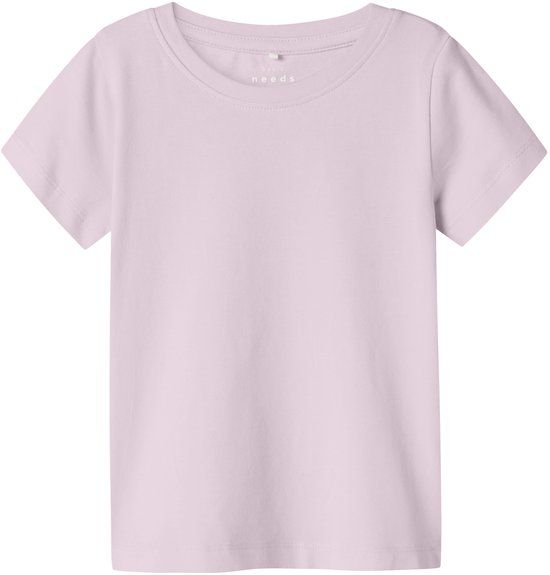 NAME IT NMFVIBBI SS TOP NOOS Meisjes Blouse Cradle Pink Katoen Elastaan Korte mouw Ronde hals Maat 86