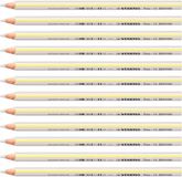 STABILO - Driekantig kleurpotlood - Trio Thick - 12 Stuks - Wit