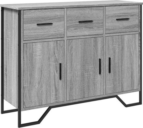 vidaXL Dressoir - 97x32,5x74,5 cm - Grijs Sonoma Eiken
