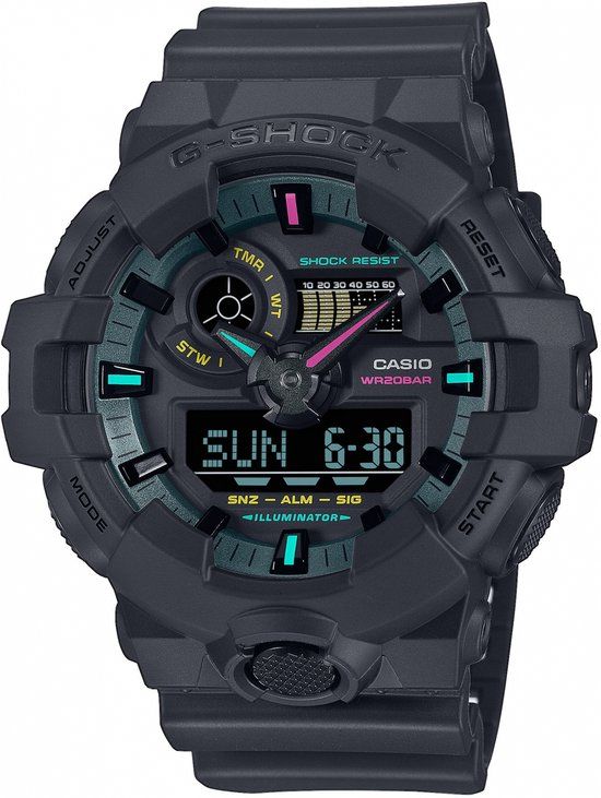 G-Shock GA-700MF-1AER Classic Heren Horloge Zwart Resin 51mm