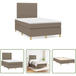Vidaxl Matelas à ressorts ensachés - Sommier à lattes de lit avec matelas taupe 120x190 cm tissu