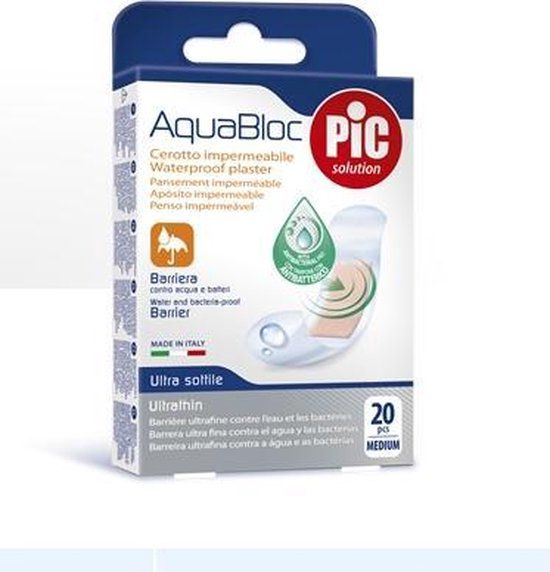 PIC Aquabloc Waterproof Plasters Medium 20 Units