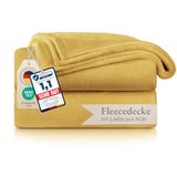 Blumtal Fleece Deken - Super Zacht Fleece Plaid 130x150 cm - Mosterd Geel