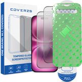 Coverzs Privacy screenprotector geschikt voor Apple iPhone 16 screenprotector - Geleverd met montage frame - 2-pack verpakking - screen protector gemaakt van gehard glas