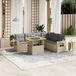 Prolenta Maison Exclusive - Tuinset voor de tuin, 7-delig, met kussens, beige, gemaakt van polyrotan