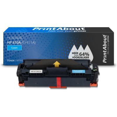 PrintAbout Huismerk HP 410A (CF411A) Cyaan Toner - Compatible