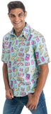 CHAKS 90s Arcade Gamer Overhemd Man Blauw Katoen