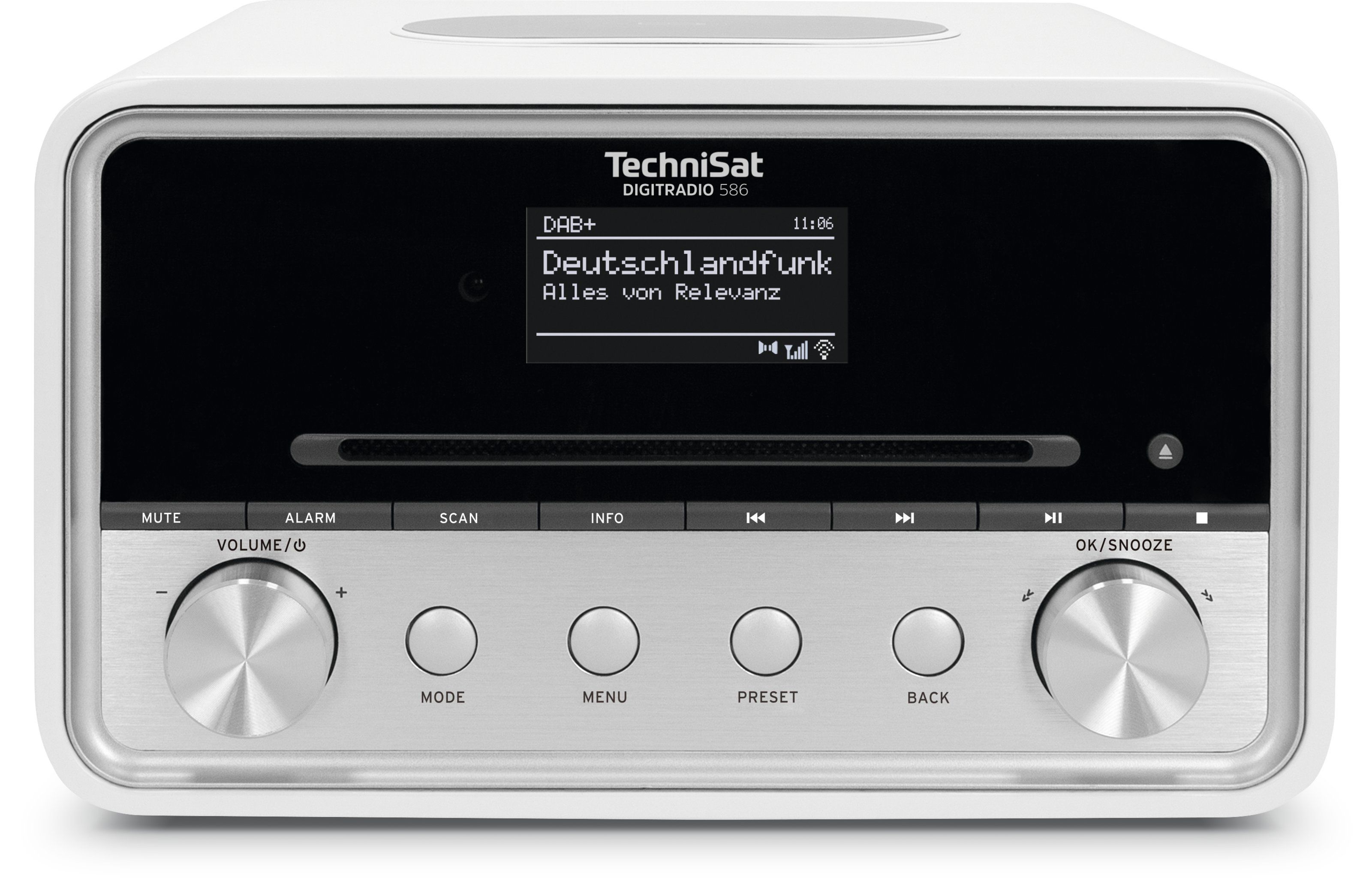 TechniSat Digitradio 586 - Persoonlijke Radio met DAB+, FM, Internetradio, Bluetooth, Wifi, en Draadloos Opladen - Wit