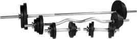 Gorilla Sports Halterset 108 kg - Gietijzer - Rubber - Halterstang met gewichten - 30 mm