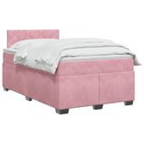 vidaXL Boxspringbed met matras Roze 120 x 190 cm Fluweel