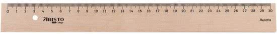 Aristo Liniaal 30 cm hout met metaalinleg