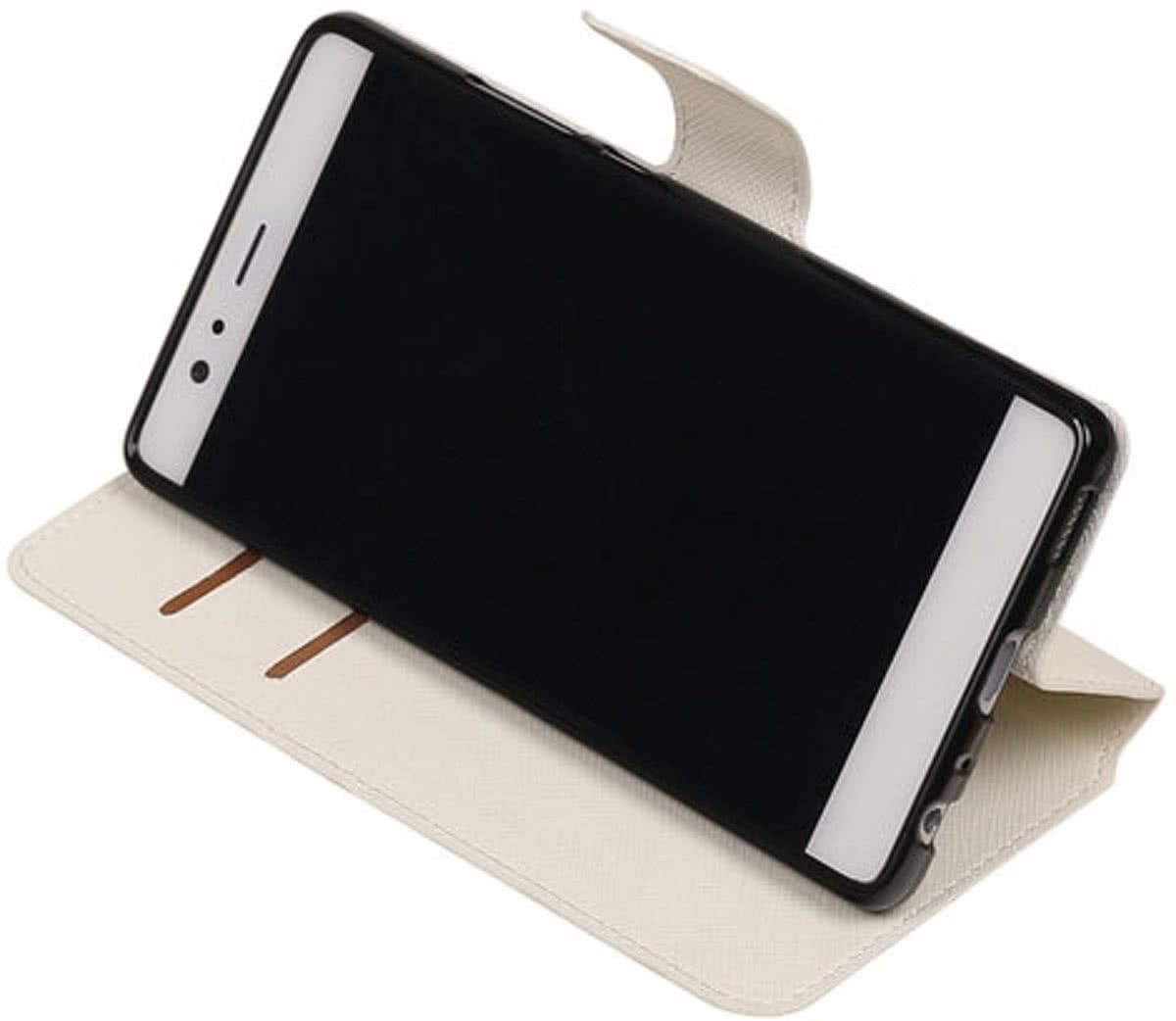 Best Cases Panda Best Cases Wit Huawei P9 Plus TPU wallet case booktype hoesje HM Book