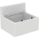 Brenta Lavabo 455x380 mm avec grille à seau blanc/chrome