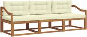 vidaXL Acacia Hout Chaise Longue Loungeset 3-delig Natuurlijk en Crème