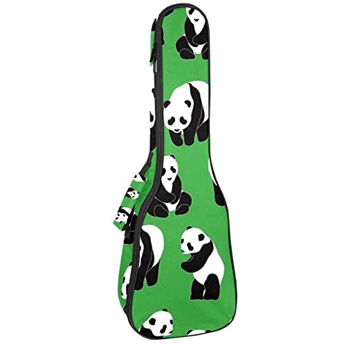 Mersov Tenor Ukulele Gigbag Waterdichte Ukelele Case Gewatteerde Rugzak, Geweldig voor Sopraan Concert (21/23/24") Chinees Panda Patroon Groen