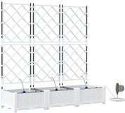 vidaXL Plantenbak Wit 120 x 40 x 126 cm