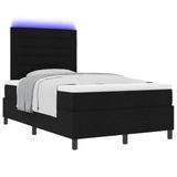 vidaXL Boxspring bed met matras met LED Zwart 120 x 200 cm Stof