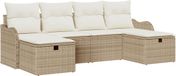 vidaXL Bankstel met kussen met opslag 6 pcs Beige en Crème