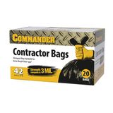 Commander 42 Gallon aannemer zakken (20 Pack) 3 MIL (equiv.) /w Flap Ties - 32" x 46"