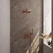 Brauer Copper Edition Thermostatische Regendoucheset Inbouw - Hoofddouche 30 cm - Rechte Wandarm - 3 Weg - Handdouche Rond - Doucheslang - Wandaansluitbocht