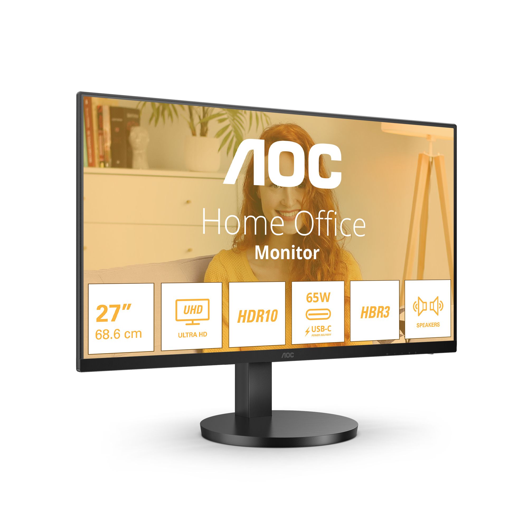AOC U27B3CF 27" 4K USB-C Monitor - 65W - Black