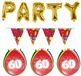 Folat - Verjaardag feestversiering 60 jaar PARTY letters en 16x ballonnen met 2x plastic vlaggetjes