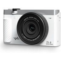 ELVANZA Digitale camera met draaibaar scherm, draagbare WiFi-camera in CCD-stijl, digitale zoom, retrofilters, ideaal voor selfies en reizen, wit, 32 GB