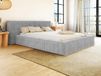 Vente-unique Bed met opbergruimte fluweel lichtgrijs 140 x 190 cm