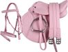 QHP Ensemble de selle complet - 14 pouces - Rose - Selle polyvalente - Cheval