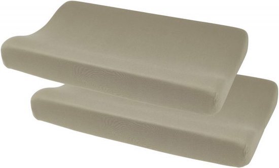 Meyco Baby Uni aankleedkussenhoes - 2-pack - taupe - 50x70cm