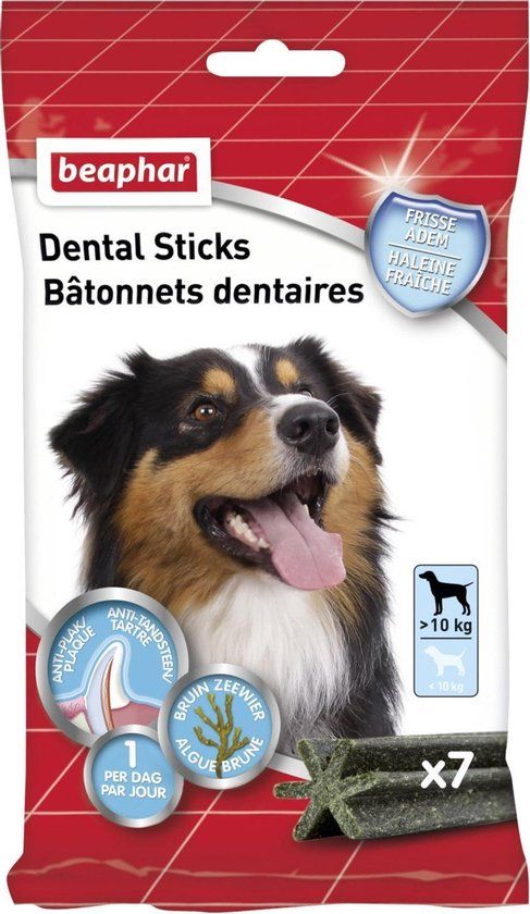 Beaphar Dental Sticks Middel/Grote Hond - 182g - 7 stuks